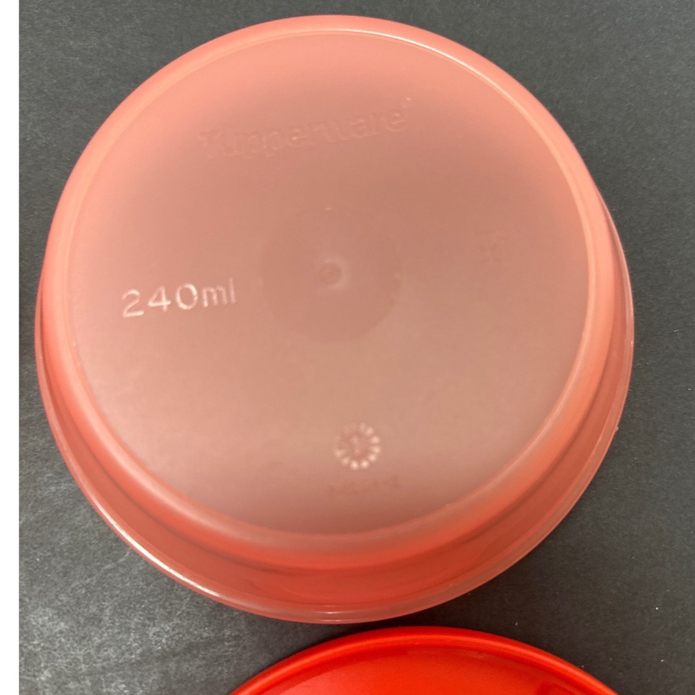 Tupperware 240ml Small Orange Snack Cups with Lids Set of 2 5422A-2 - Picture 4 of 6
